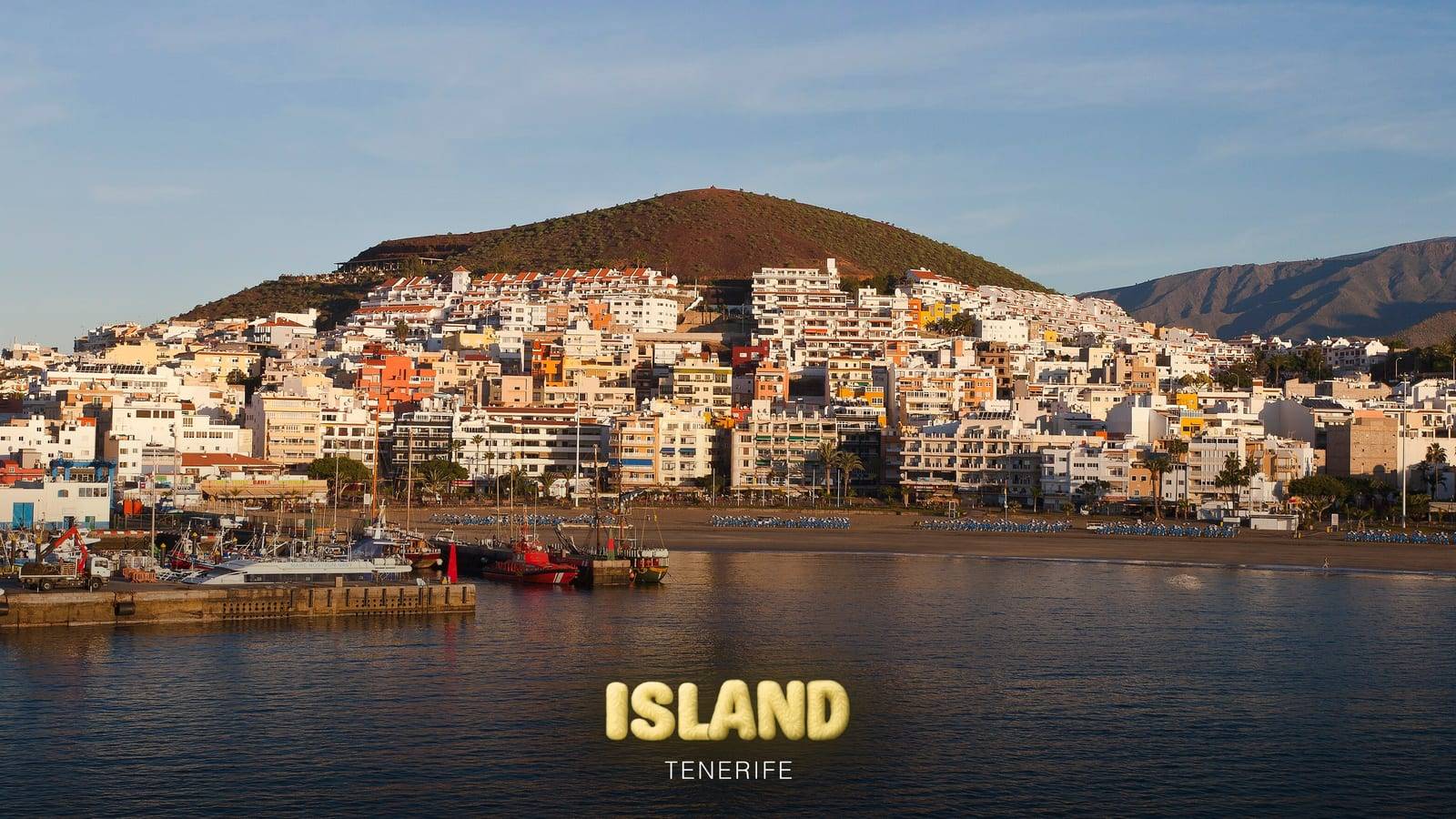 Los Cristianos and the Montaña de Chayofita seen from the port